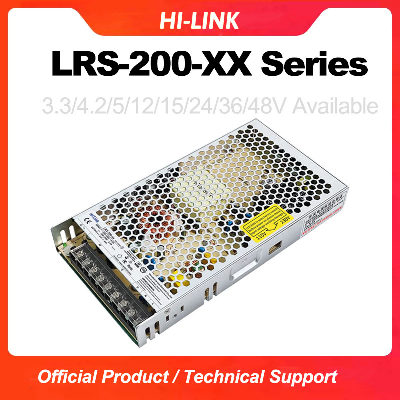 Dc Power Supply 12V - HI-LINK LRS-200 แหล่งจ่ายไฟสวิตชิ่ง AC-DC 200W 3.3V/4.2V/5V/12V/15V/24V/36V/48V
