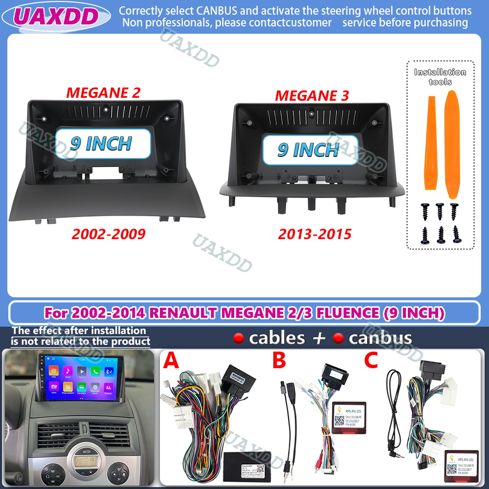 Open Frame Power Supply - กรอบวิทยุรถยนต์ขนาด 9 นิ้ว สำหรับ RENAULT Megane
