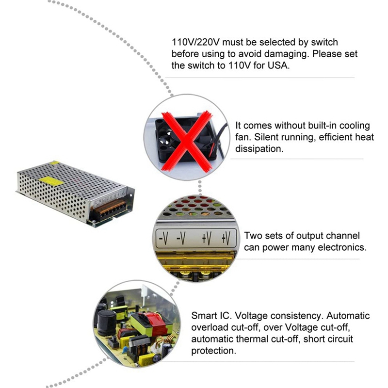 DC 12V 15A 180W หม้อแปลงไฟฟ้าส - Dc Power Supply 12V บทวิจารณ์และราคา