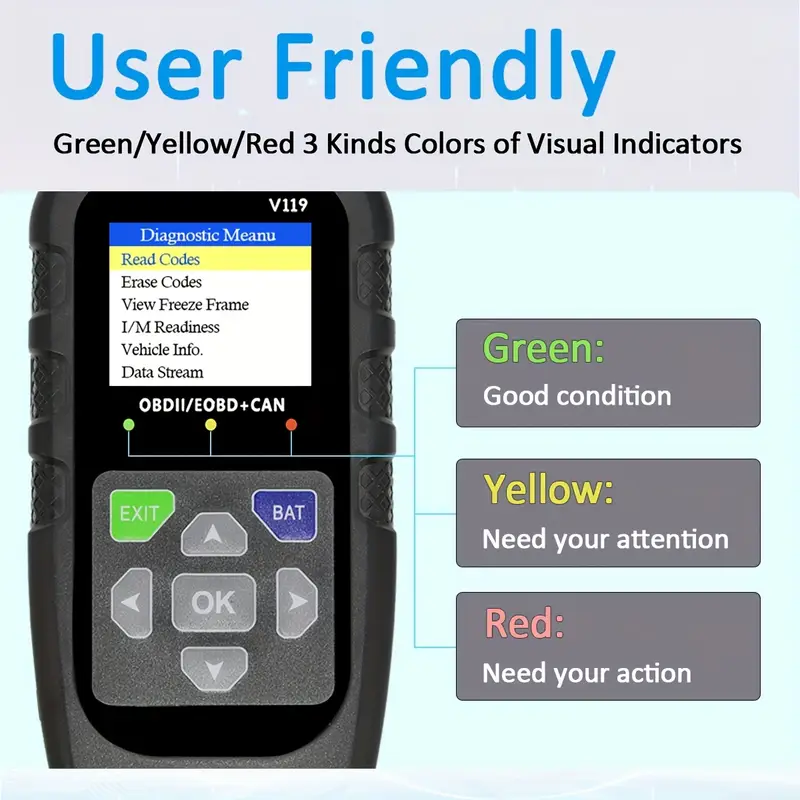 เครื่องอ่านโค้ด OBD2 รุ่น V119 - Power Supply Tester บทวิจารณ์และราคา